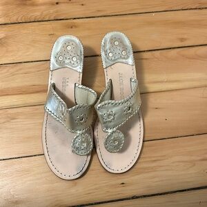 Jack rogers heeled sandals, light gold